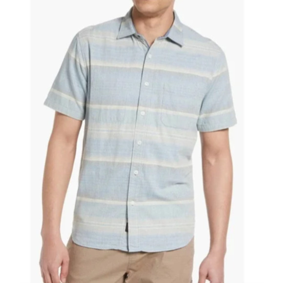 Faherty Reversible Shirt Short Sleeve 100% Cotton 2 shirts in One, Size L - Picture 1 of 11